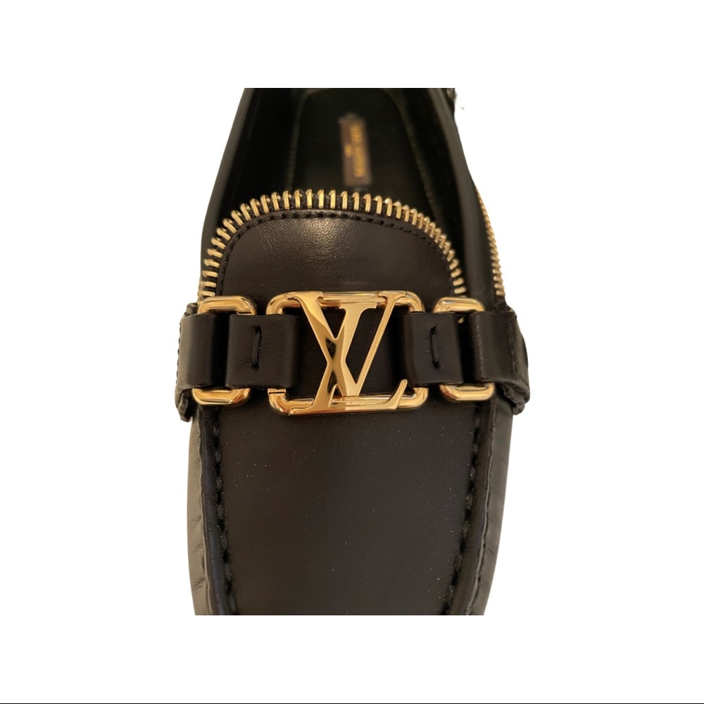 Authentic Louis Vuitton black loafers with gold 5 - Picture 10 of 16